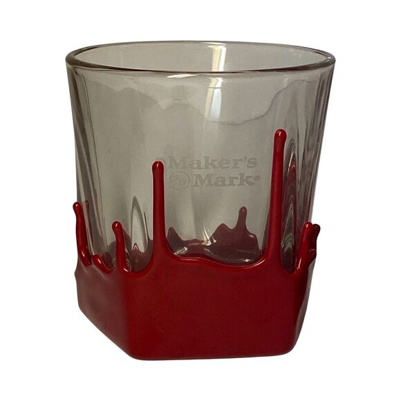 Makers Mark Red Dipped Wax‎ Drip Look Liquor Whiskey Shot Glasses Set of 2 - Picture 6 of 7